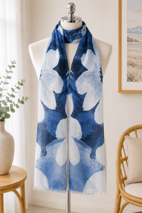 Lets Blossom White Flower Scarf