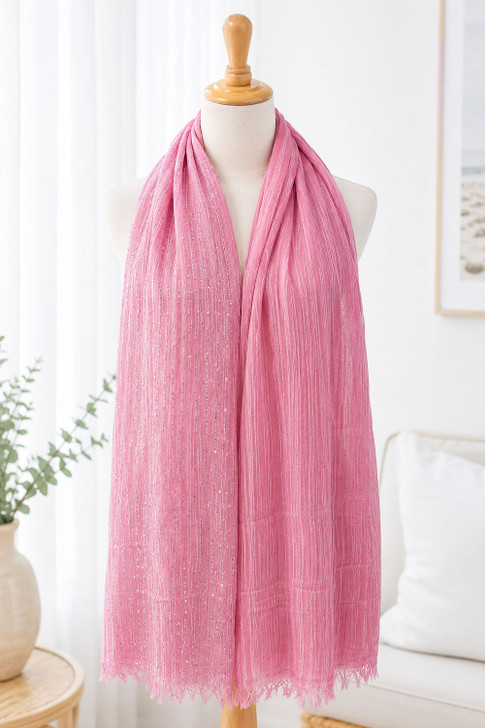 Dusty Pink Sequin Scarf