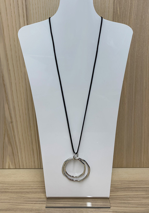 Silver Double Ring Necklace