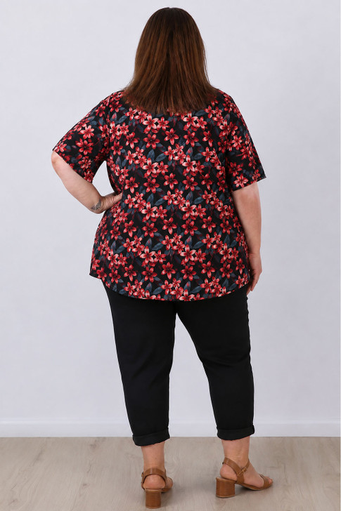 plus size frangipani short sleeve top