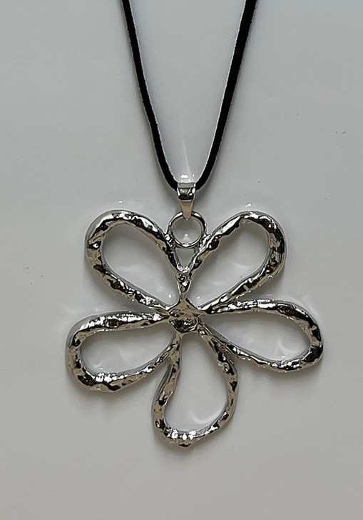 Silver Flower Pendant Necklace