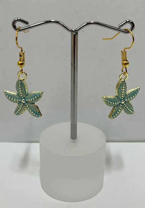 Teal Starfish Earrings