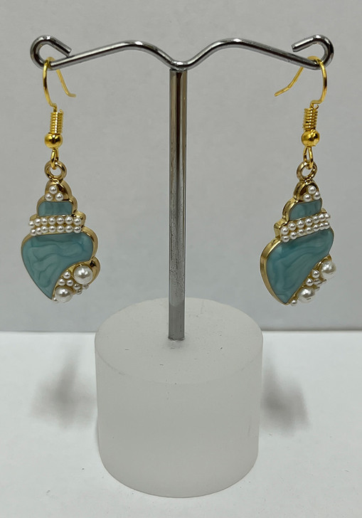 Seashell Earrings In Blue