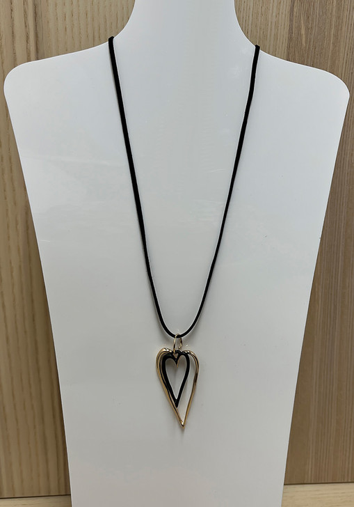 Double Heart Pendant Necklace 