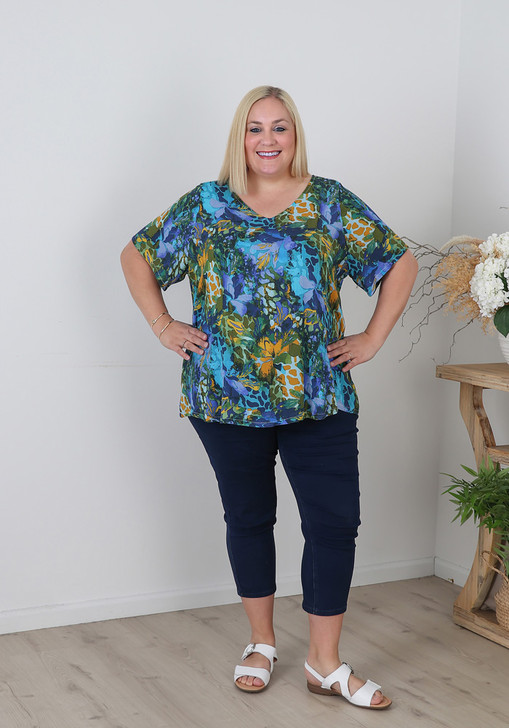 Plus Size  Every Day Top In Abstract Print