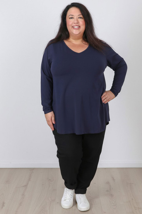 plus size long sleeve v neck top  Curvaceous