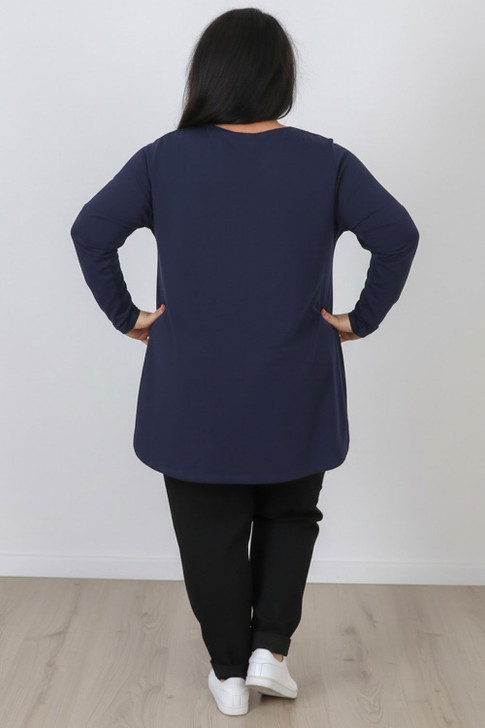 plus size long sleeve v neck top 