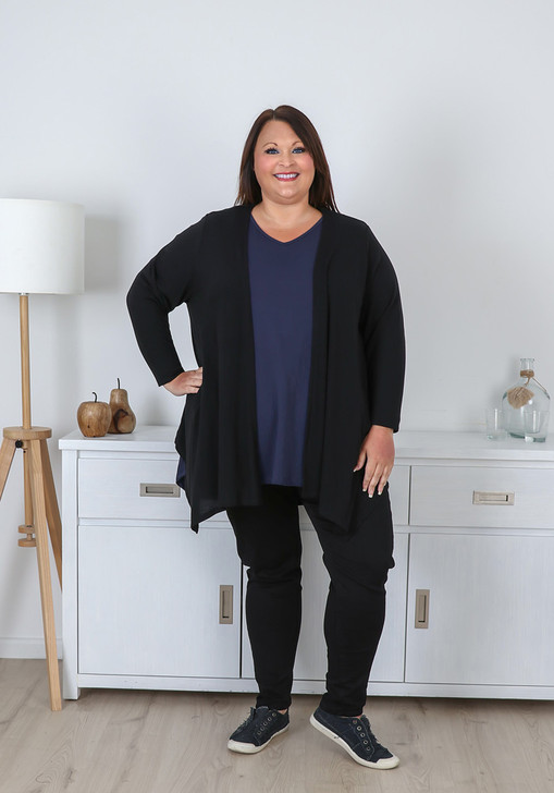 Lightweight Drape Cardigan – Black