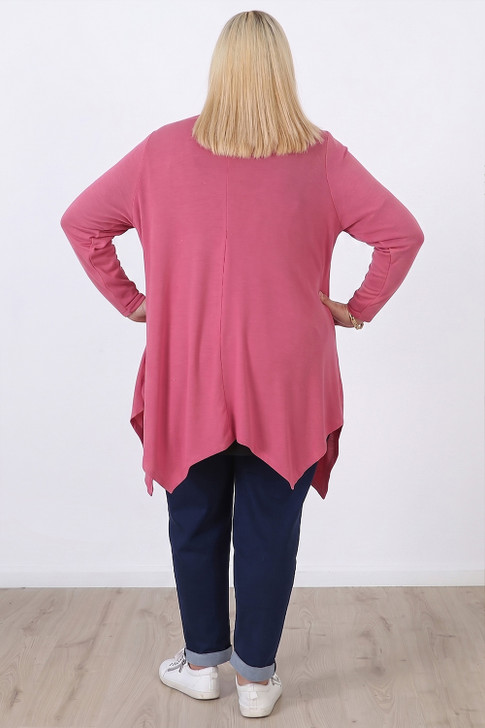 Plus Size Pink Lightweight Cardigan