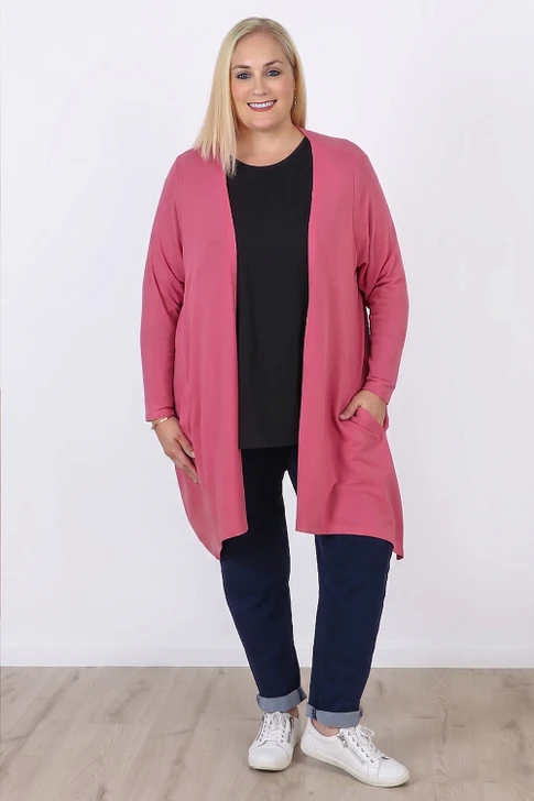 Lightweight Drape Cardigan – Pink