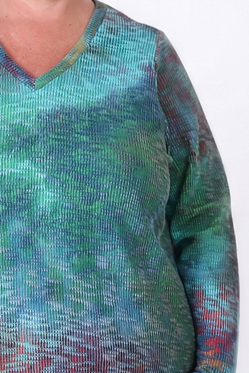 Plus Size Coastal Colour Blend Long Sleeve Top