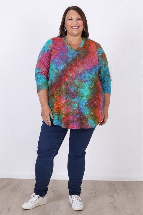 Plus Size Happy Colour Long Sleeve Top