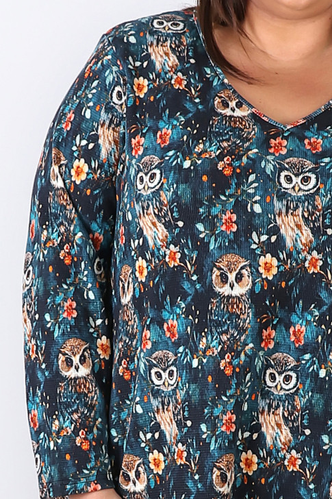 Plus Size Night Owl Textured Waffle Cotton Nightie