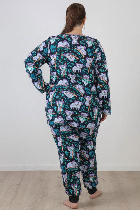 Plus Size Cute Koala Stretch Cotton Waffle Pyjamas