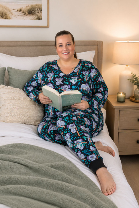 The Comfy Nights Waffle Cotton PJ Set Koala