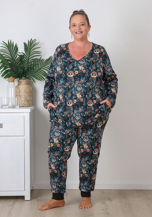 Plus Size Night Owl Stretch Cotton Waffle Pyjamas