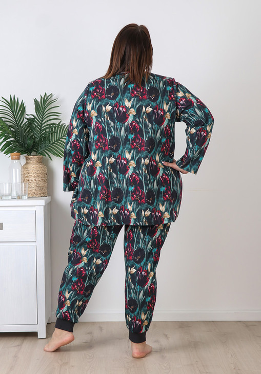Plus Size Tulip Garden Stretch Cotton Waffle Pyjamas