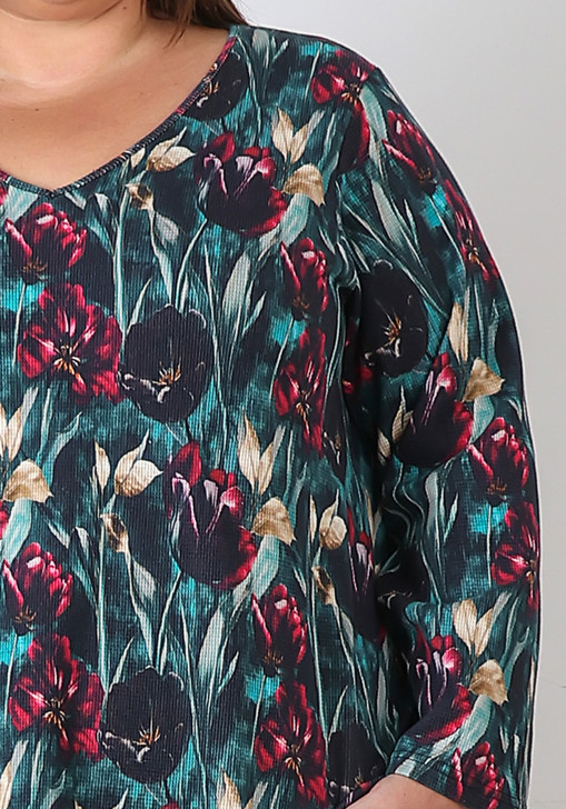 Plus Size Tulip Garden Stretch Cotton Waffle Pyjamas