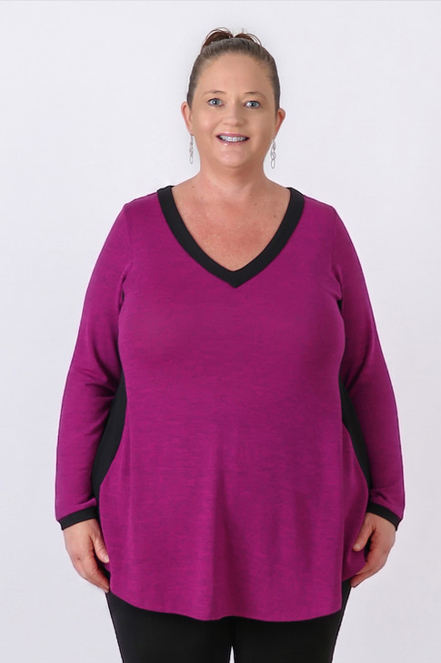 Swing Top In Dark Magenta and Black