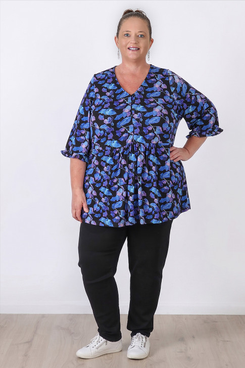 Plus Size Pull On Relaxed Fit Denim Jeans In Black