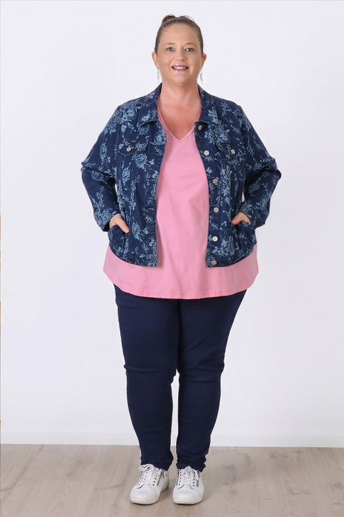 Plus Size Indigo Rose Stretch Denim Jacket