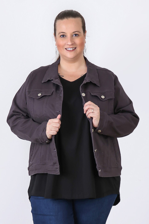 Your Go To Stretch Denim Jacket Grey