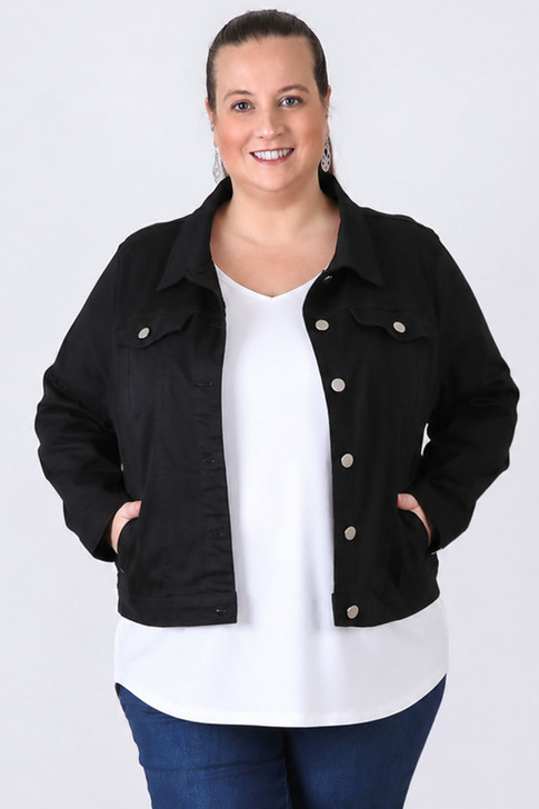 Your Go To Stretch Denim Jacket Black