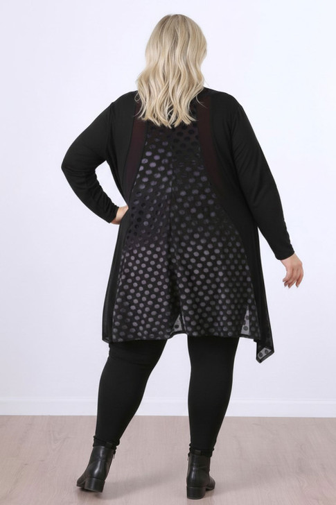 Black Polka Dot Burnout Velvet Jacket