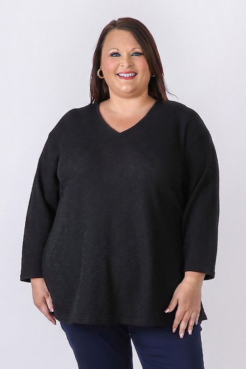 Black Casual Long Sleeve Top