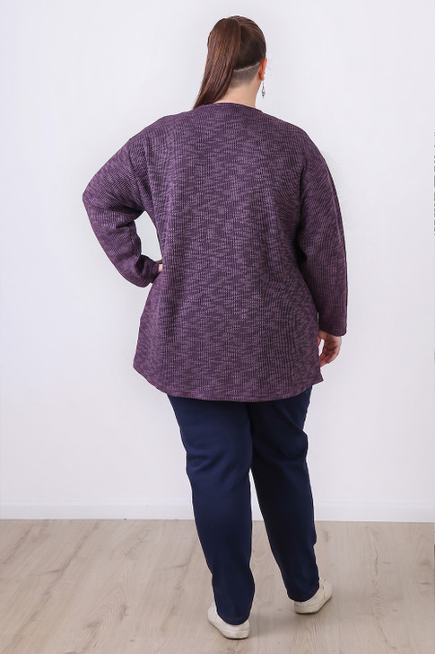 Plus Size Purple Casual Long Sleeve Top Sizes 18 to 32 