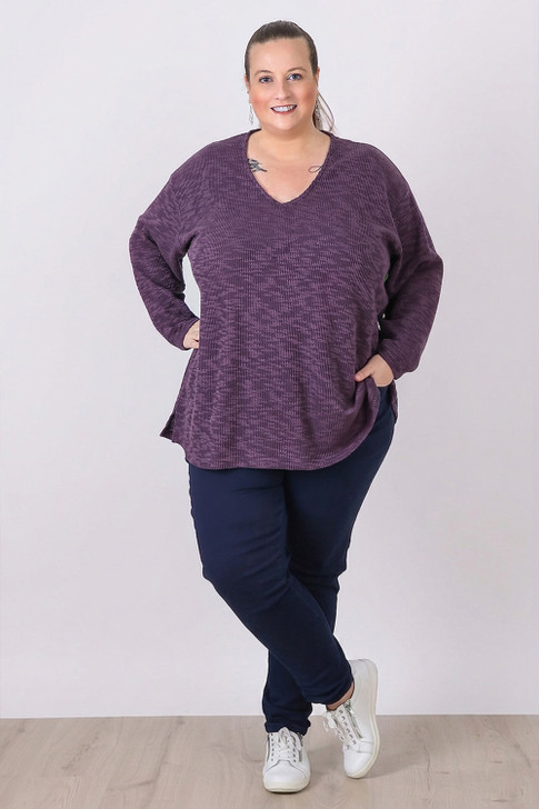 Plus Size Purple Casual Long Sleeve Top Sizes 18 to 32 