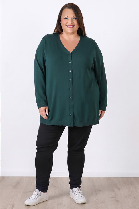 Plus Size Forest Green Layering Cardigan in Sizes 18 to 32