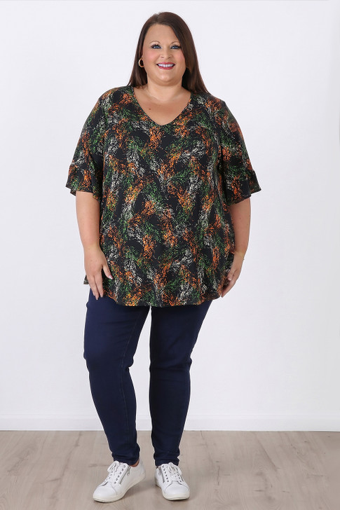 Plus Size Autumn Toned Rayon Top