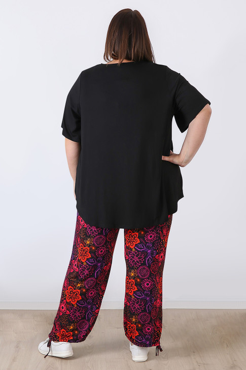 Plus Size Vibrant Floral Gypsy Pant