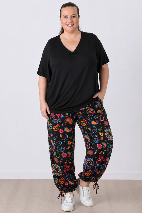 Plus Size Colour Pop Paisley Stretch Gypsy Pant