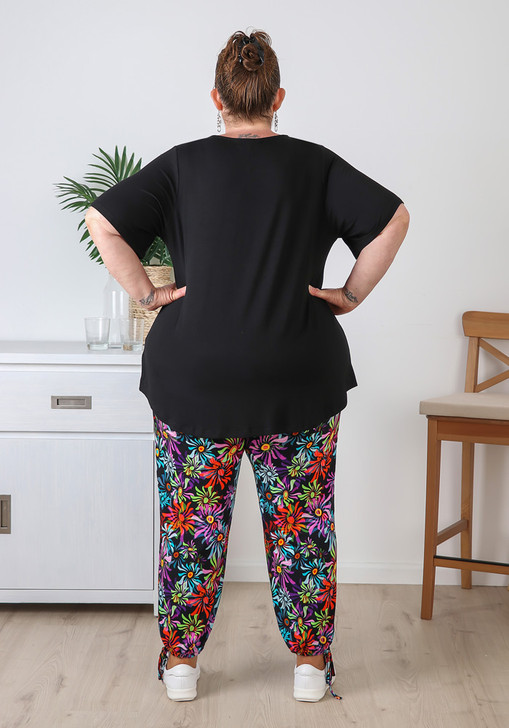 Plus Size Sunburst Floral Gypsy Pant
