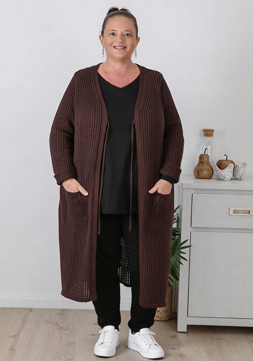 The Always Works Cotton Cardi Chocolate