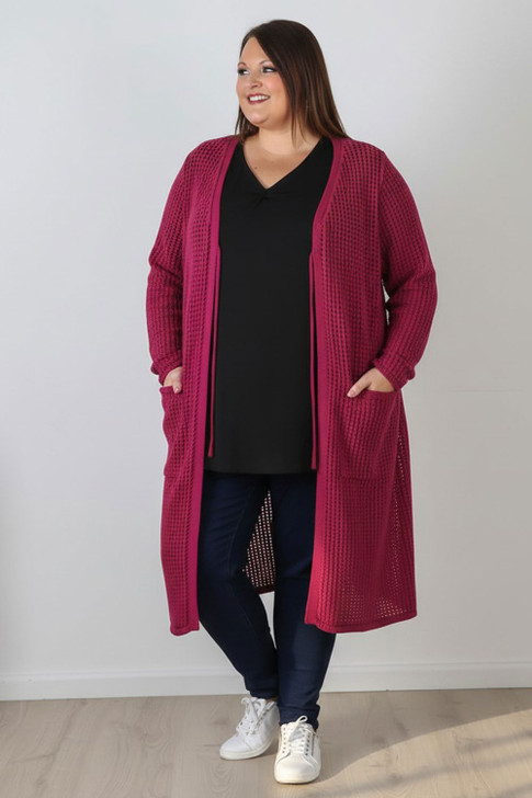 The Always Works Cotton Cardi Berry