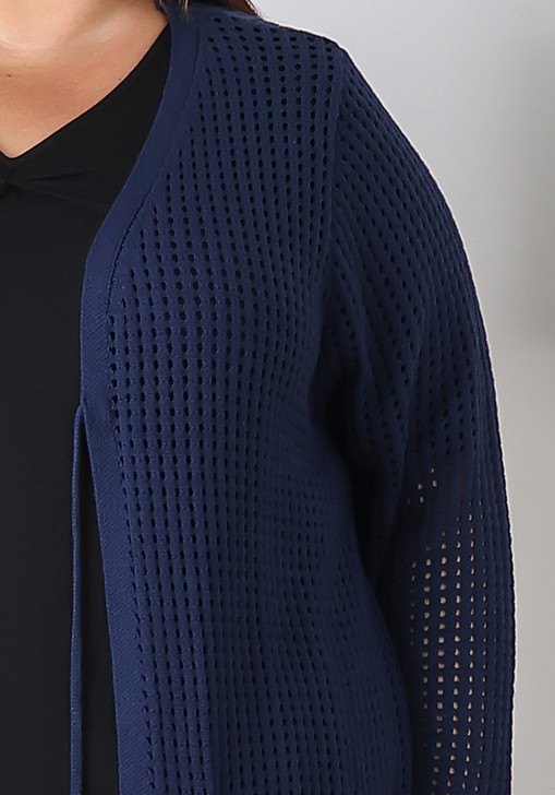 Plus Size Navy Long Cardigan