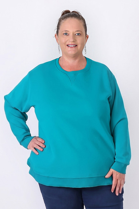 Turquoise Cotton Fleece Jumper