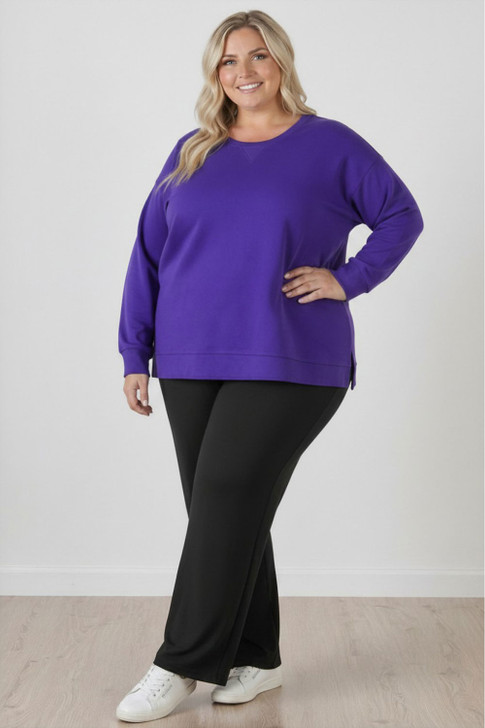 Purple Cotton Fleece  Jumper 