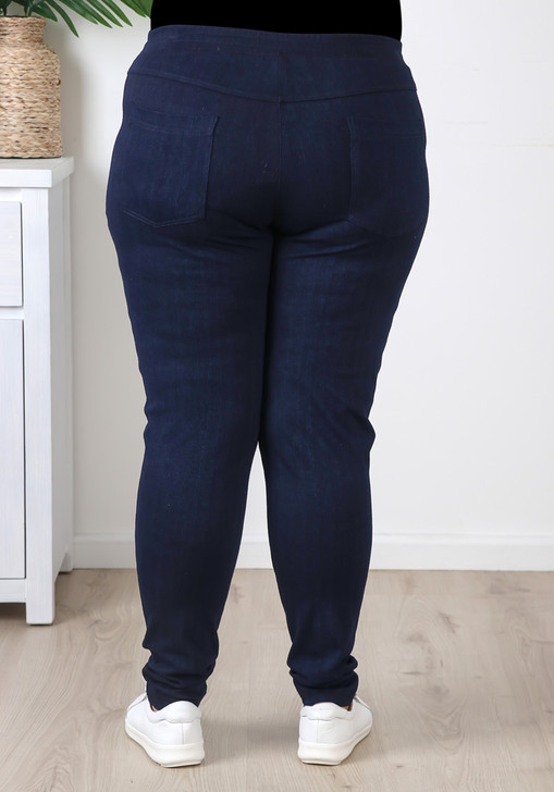 Plus Size Indigo Blue Jeggings With Pockets