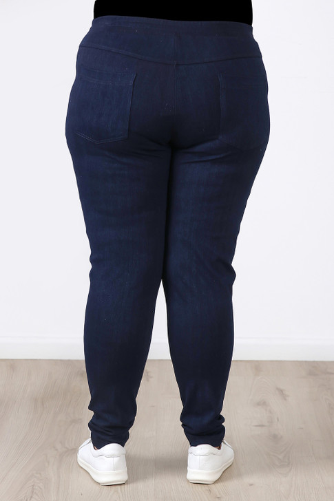 Plus Size Indigo Blue Jeggings With Pockets