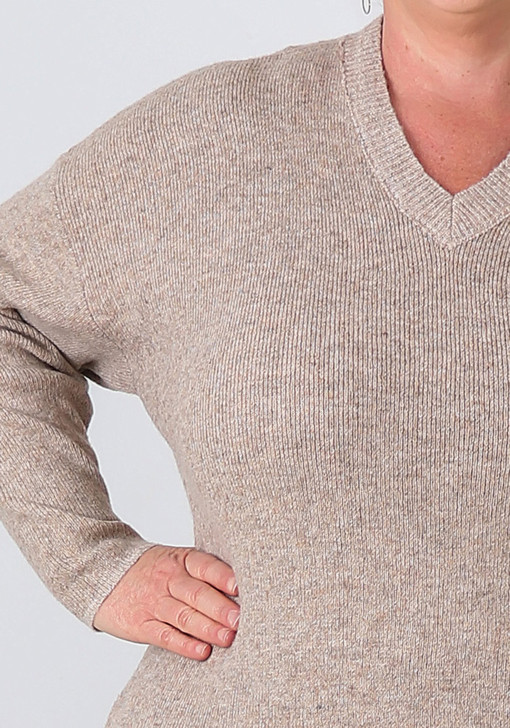 Plus Size Oatmeal Knit Jumper