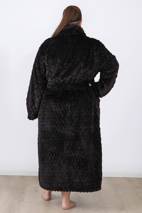 Plus Size Cosy Nights Black Dressing Gown