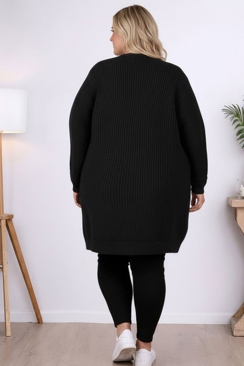 Black 100% Cotton Knit Cardigan