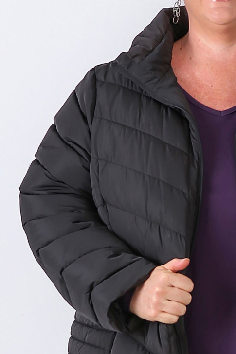 Plus Size Black Quilted Jacket