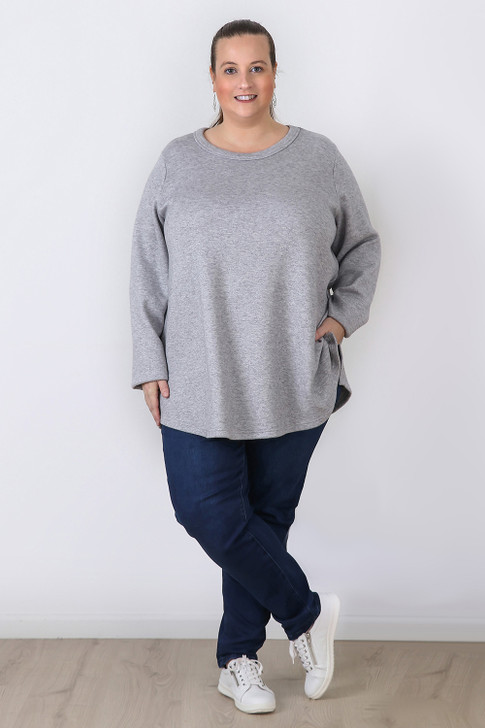 Plus Size Grey Shimmer Jumper  Sizes 18 to 32 