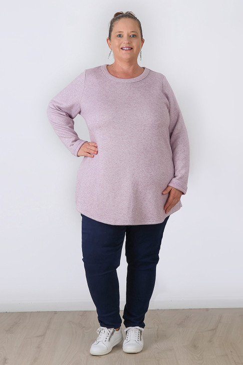Plus Size Lilac Sparkle Long Sleeve Top