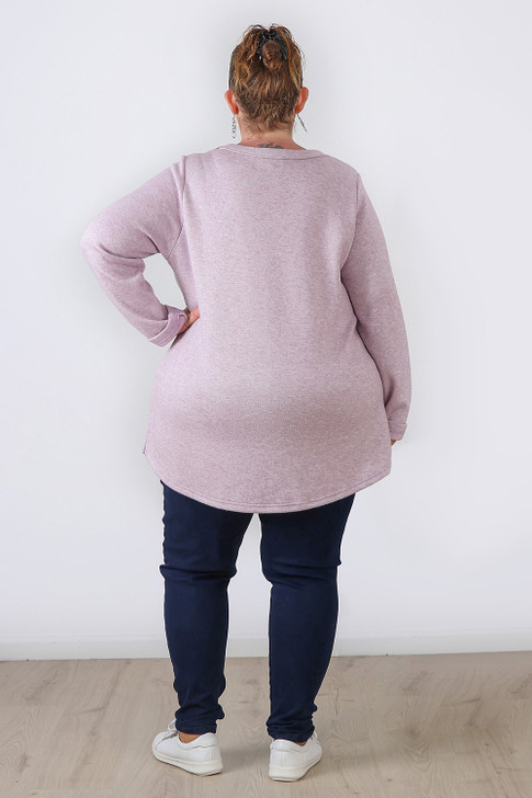 Plus Size Lilac Sparkle Long Sleeve Top